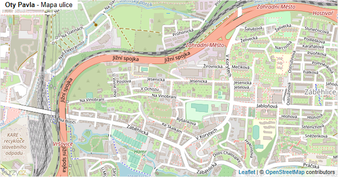 Oty Pavla - mapa ulice