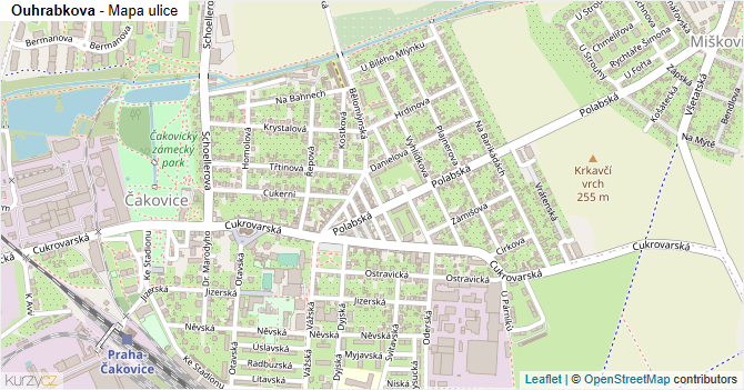 Ouhrabkova - mapa ulice