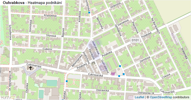 Ouhrabkova - mapa podnikání
