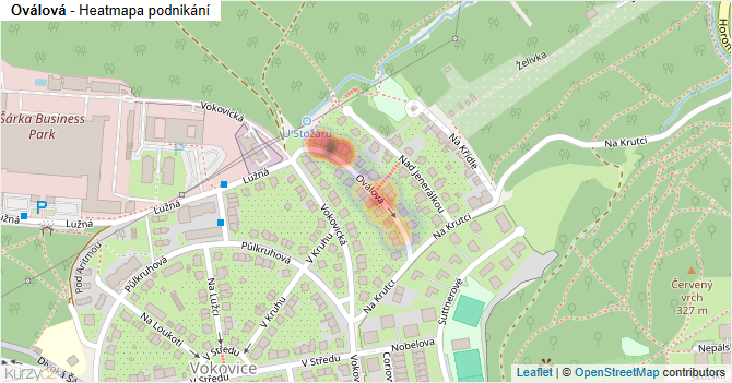 Oválová - mapa podnikání