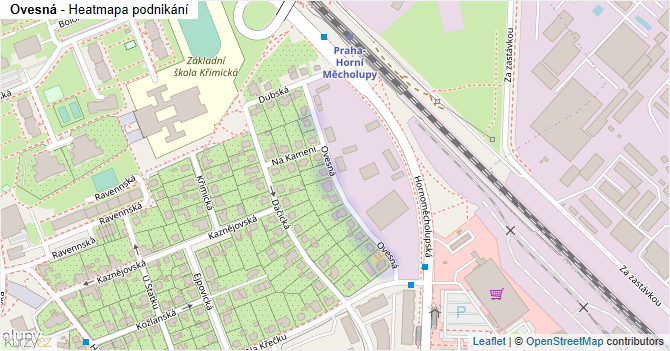 Ovesná - mapa podnikání
