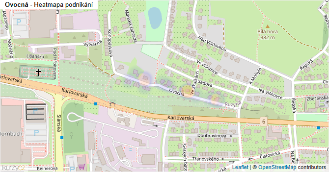 Ovocná - mapa podnikání