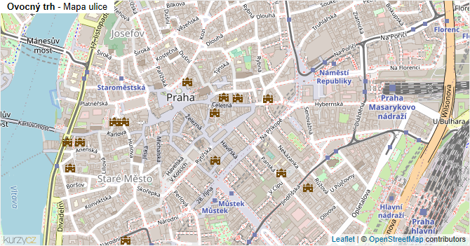 Ovocný trh - mapa ulice