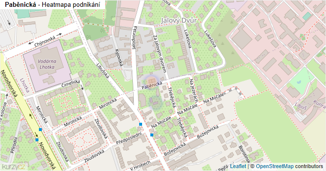Paběnická - mapa podnikání