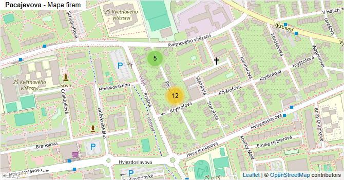 Pacajevova - mapa firem