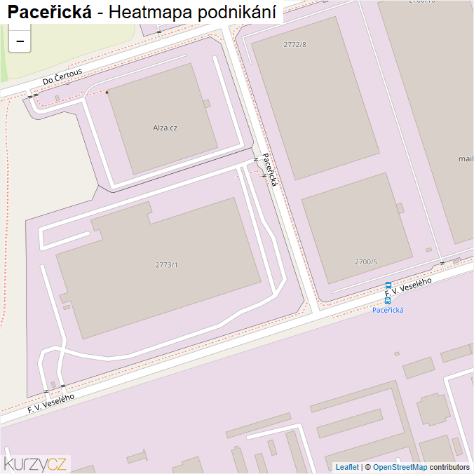 Mapa Paceřická - Firmy v ulici.