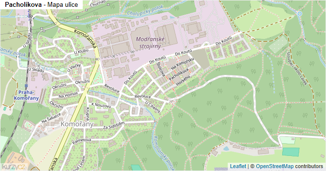 Pacholíkova - mapa ulice