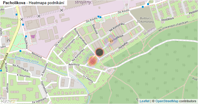 Pacholíkova - mapa podnikání