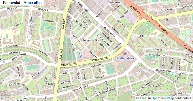 Pacovská - mapa ulice