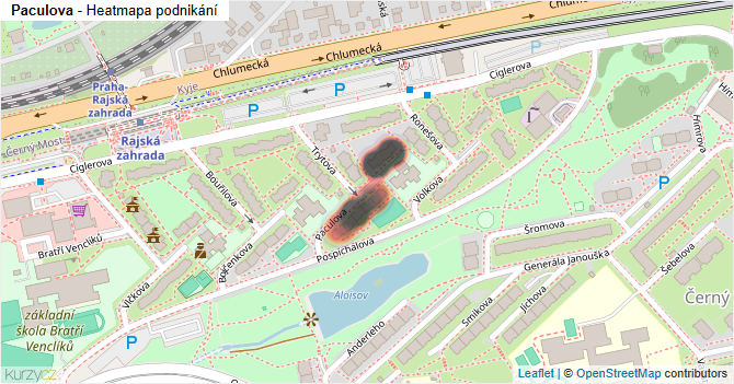 Paculova - mapa podnikání