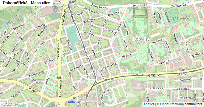 Pakoměřická - mapa ulice