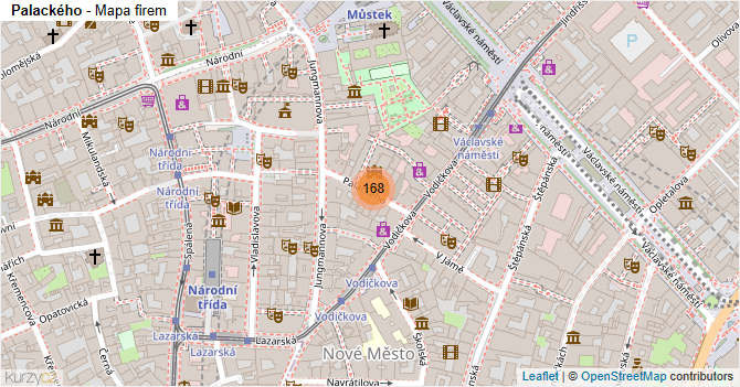 Palackého - mapa firem