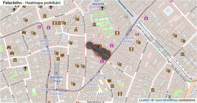 Palackého - mapa podnikání