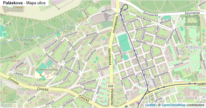 Paláskova - mapa ulice