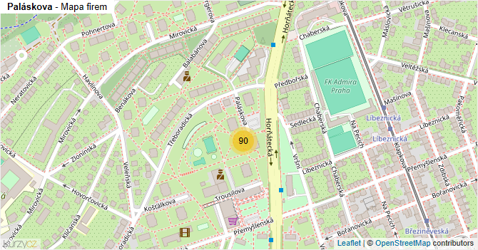 Paláskova - mapa firem