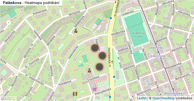 Paláskova - mapa podnikání