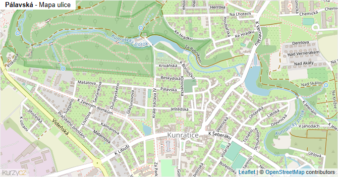 Pálavská - mapa ulice