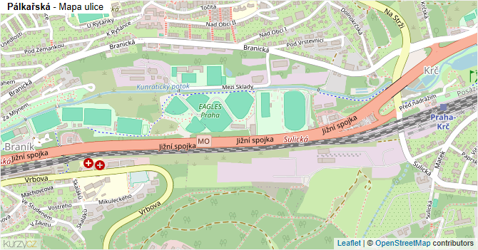 Pálkařská - mapa ulice
