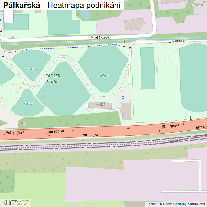 Mapa Pálkařská - Firmy v ulici.