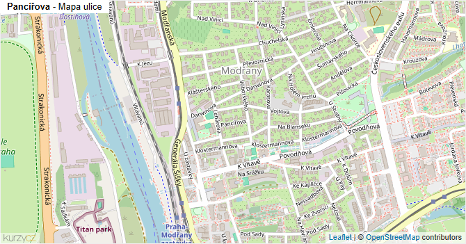 Pancířova - mapa ulice
