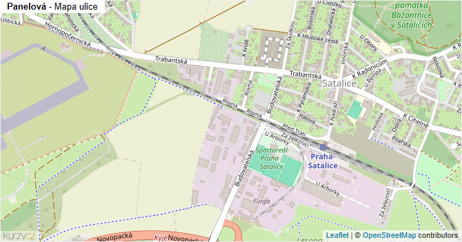 Panelová - mapa ulice