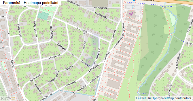 Panenská - mapa podnikání