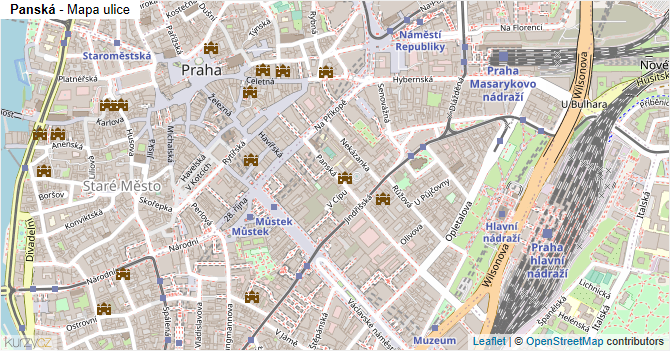 Panská - mapa ulice