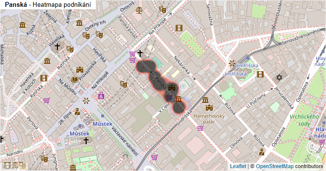 Panská - mapa podnikání