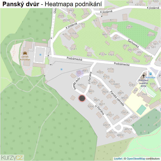 Mapa Panský dvůr - Firmy v ulici.
