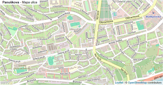 Panuškova - mapa ulice