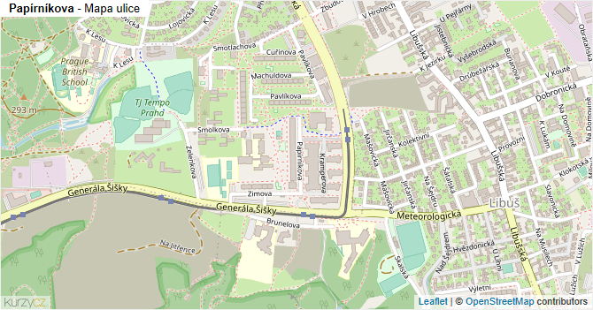 Papírníkova - mapa ulice