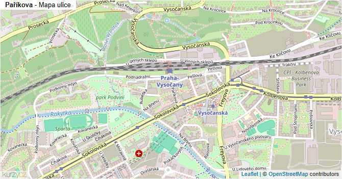 Paříkova - mapa ulice