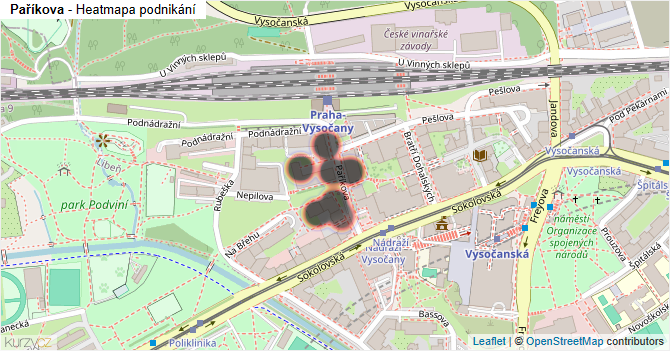 Paříkova - mapa podnikání
