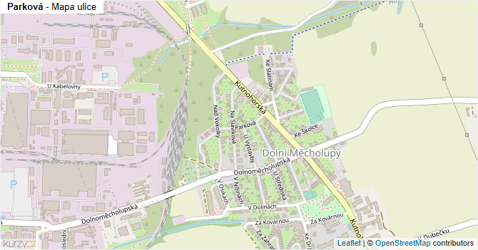 Parková - mapa ulice