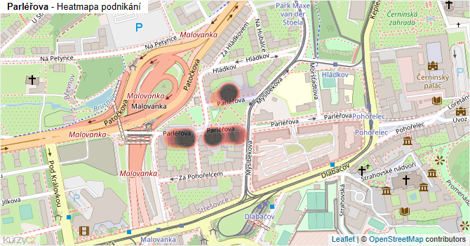 Parléřova - mapa podnikání