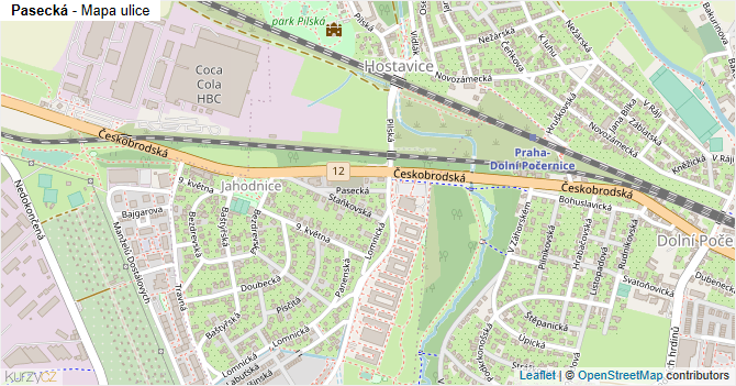 Pasecká - mapa ulice