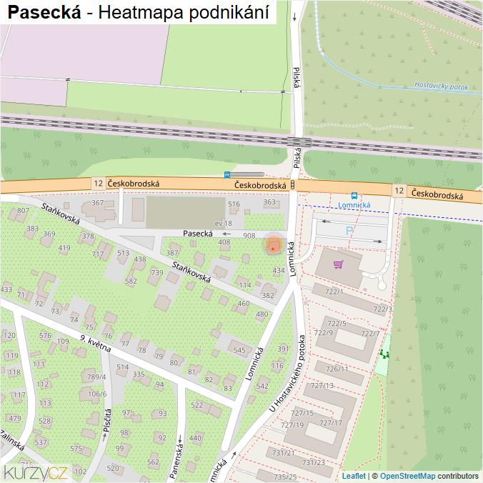 Mapa Pasecká - Firmy v ulici.