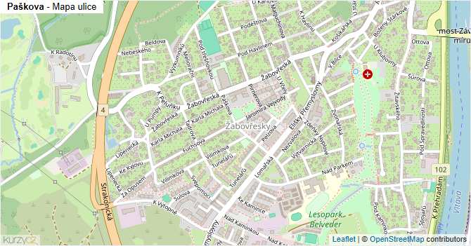 Paškova - mapa ulice