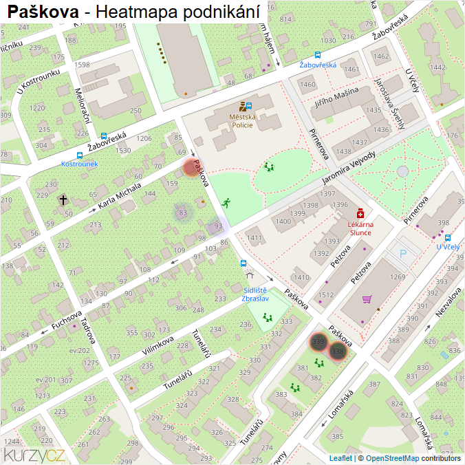 Mapa Paškova - Firmy v ulici.