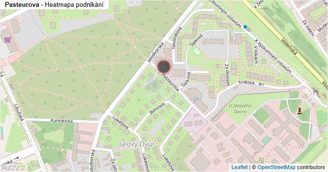 Pasteurova - mapa podnikání