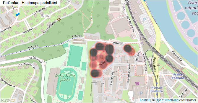 Paťanka - mapa podnikání