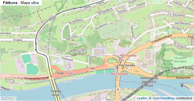 Pátkova - mapa ulice
