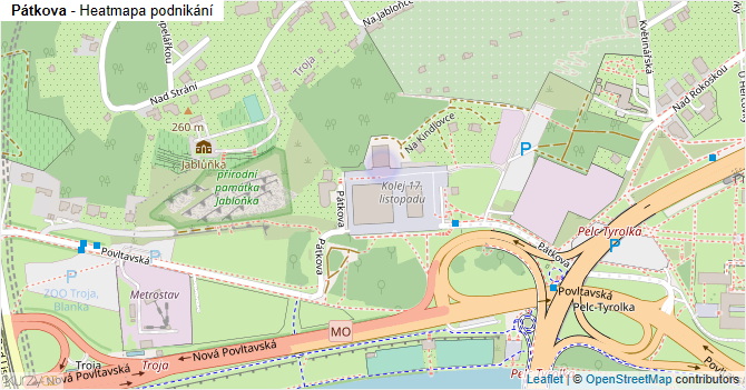 Pátkova - mapa podnikání