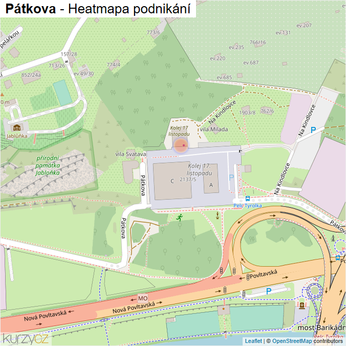 Mapa Pátkova - Firmy v ulici.
