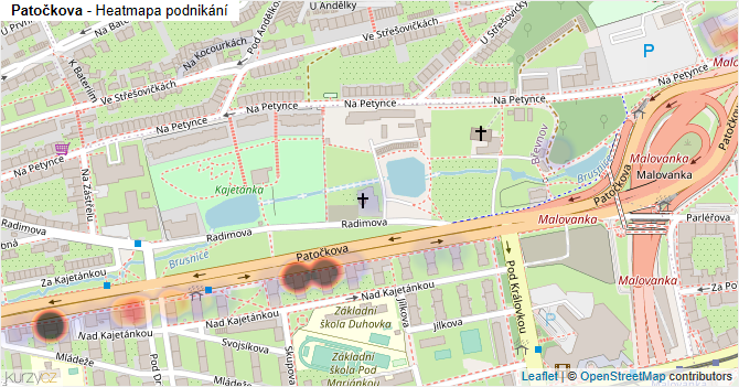 Patočkova - mapa podnikání