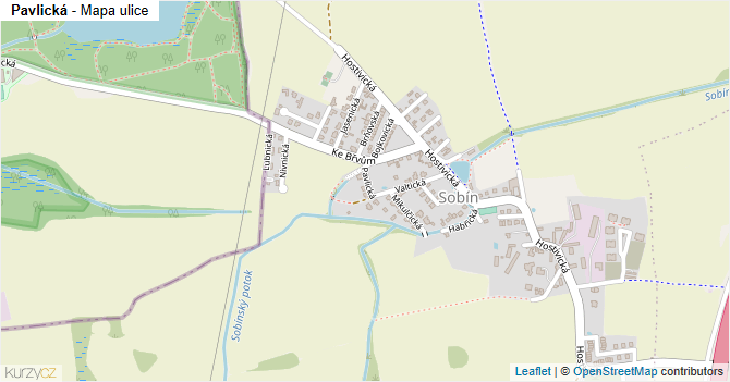 Pavlická - mapa ulice