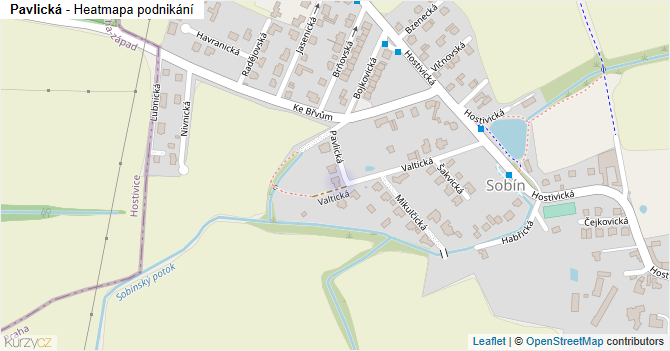 Pavlická - mapa podnikání