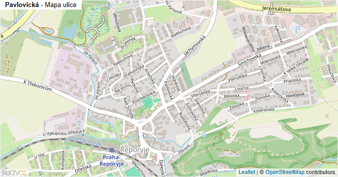 Pavlovická - mapa ulice