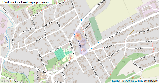Pavlovická - mapa podnikání