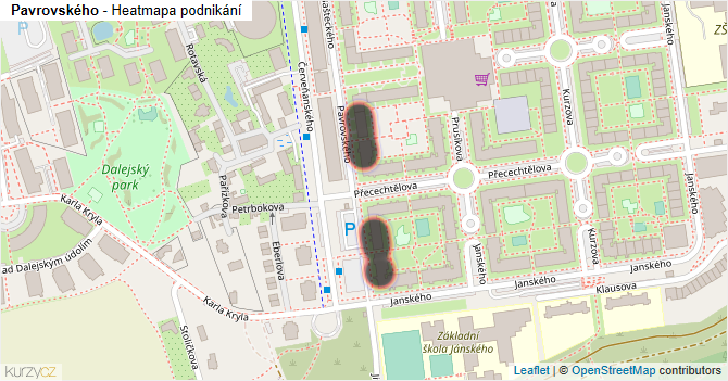 Pavrovského - mapa podnikání